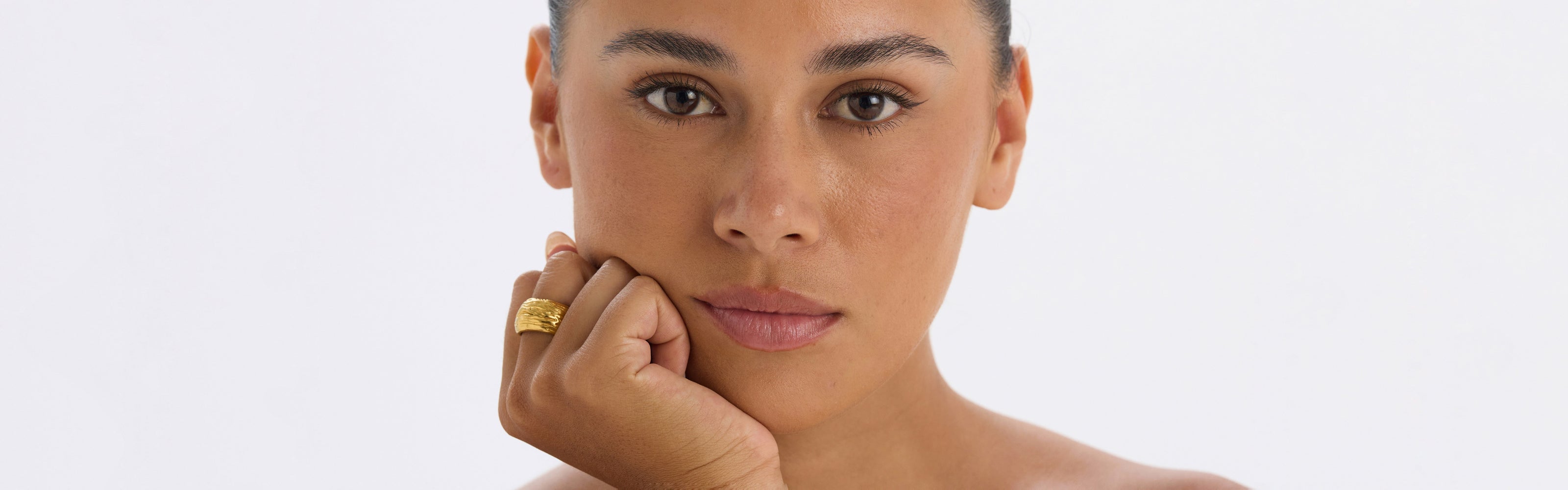 Chunky statement 18k gold-plated rings