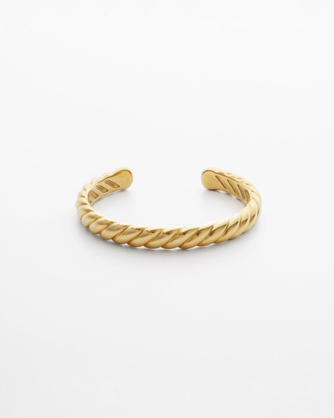 Chunky statement 18K gold-plated croissant bangle with twisted detailing