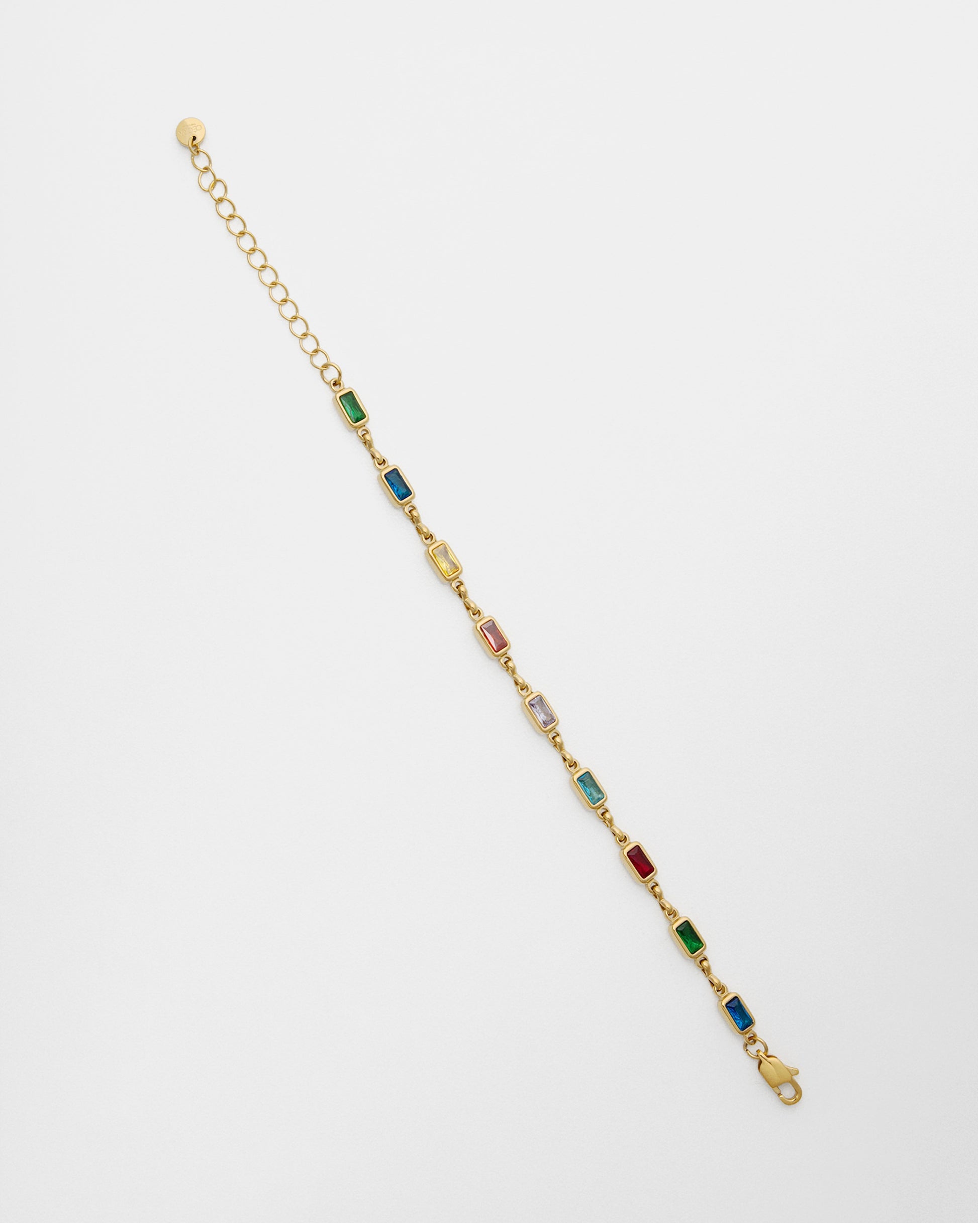 18K gold-plated rainbow cubic zirconia necklace