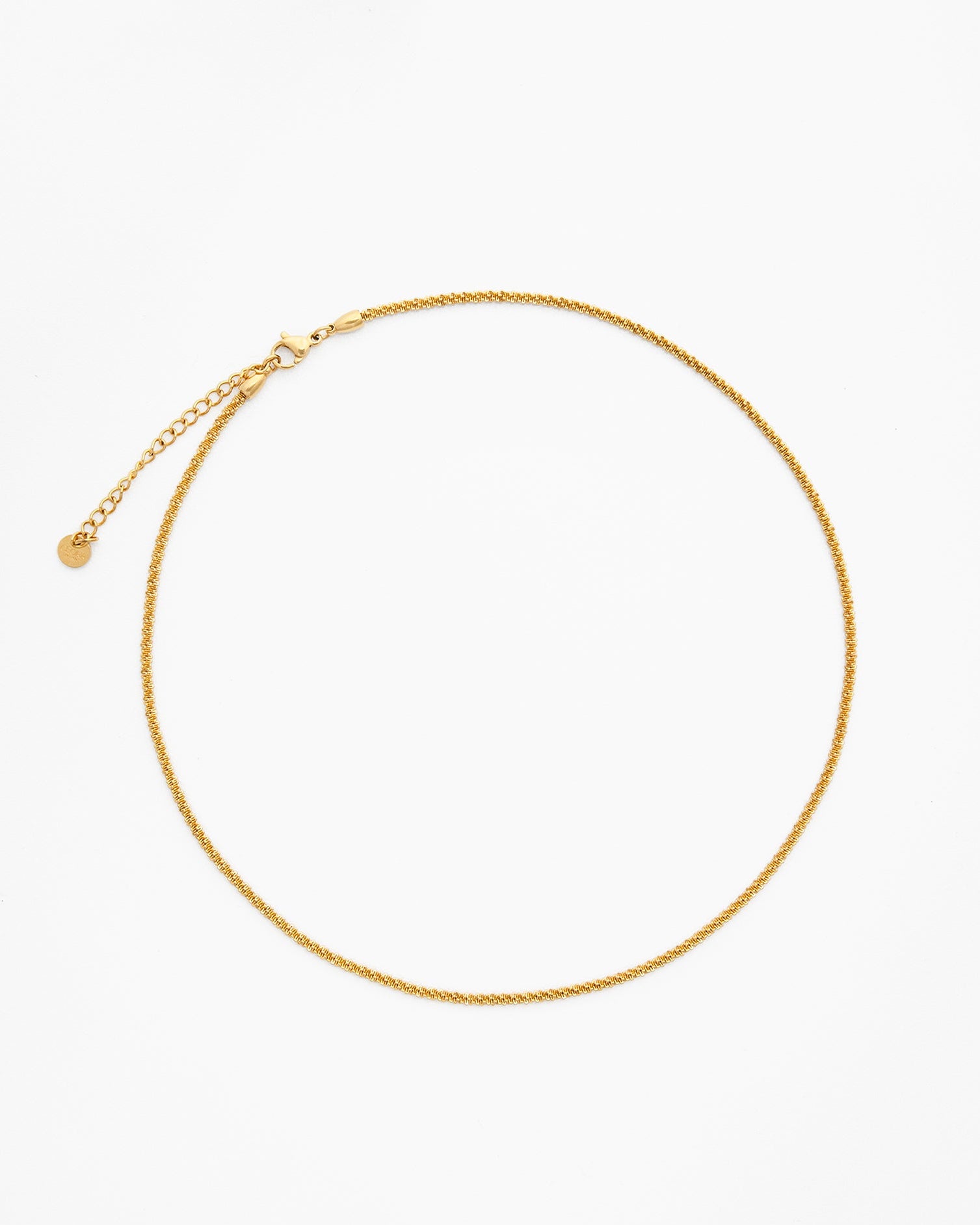 Minimalist 18K gold-plated chain necklace with ridged texture