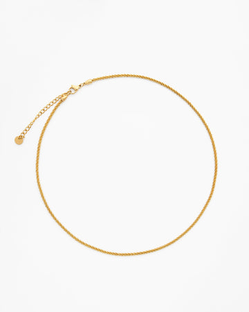 Minimalist 18K gold-plated chain necklace with ridged texture
