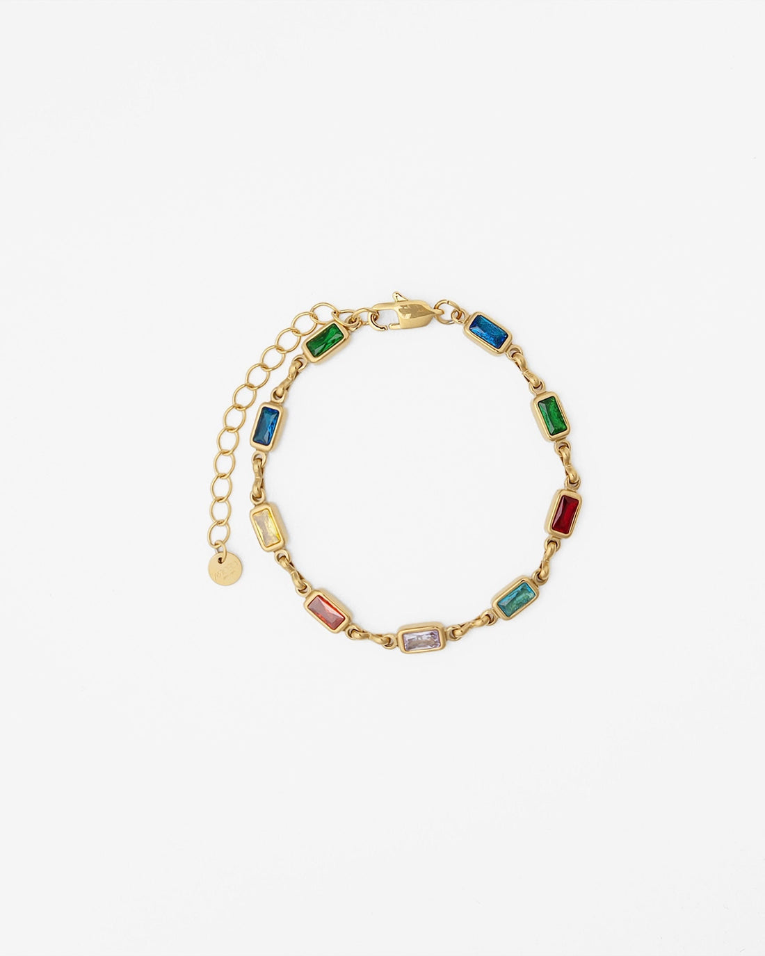 18K gold-plated rainbow cubic zirconia necklace