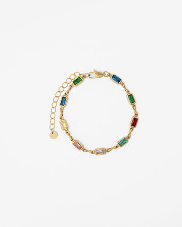 18K gold-plated rainbow cubic zirconia necklace